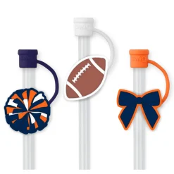 Swig Life Lids, Straws + More|We'Ve Got Spirit^We've Got Spirit Navy + Orange Straw Topper Set