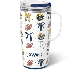 Swig Life Travel Mugs|We'Ve Got Spirit^We've Got Spirit Navy + Yellow Travel Mug 22oz