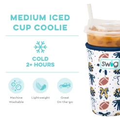 Swig Life Drink Coolies New Sizes!|Gameday^We've Got Spirit Navy + Yellow Medium Iced Cup Coolie