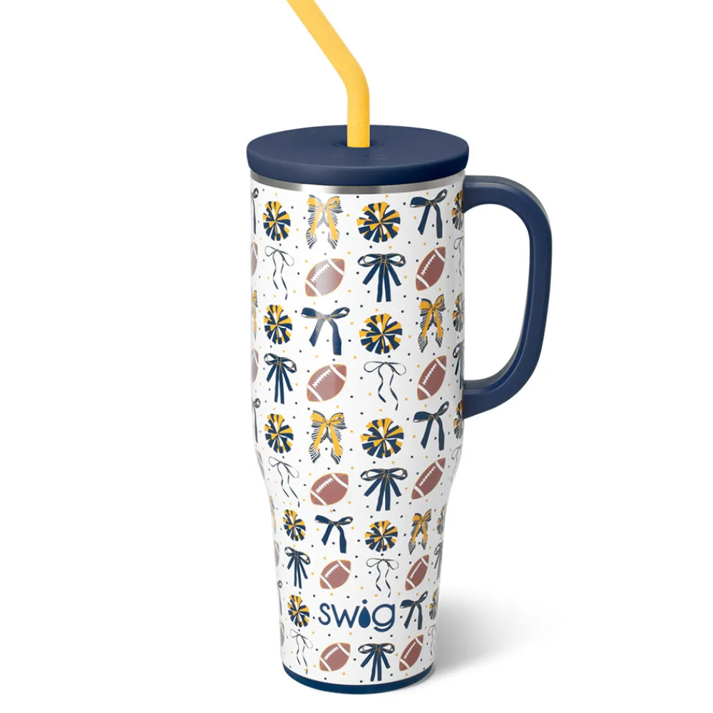 Swig Life Tumblers New Sizes!|Travel Mugs^We've Got Spirit Navy + Yellow Mega Mug 40oz