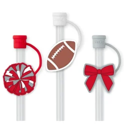 Swig Life Lids, Straws + More|We'Ve Got Spirit^We've Got Spirit Red + Grey Straw Topper Set