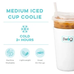 Swig Life Drink Coolies New Sizes!|Gameday^White Medium Iced Cup Coolie