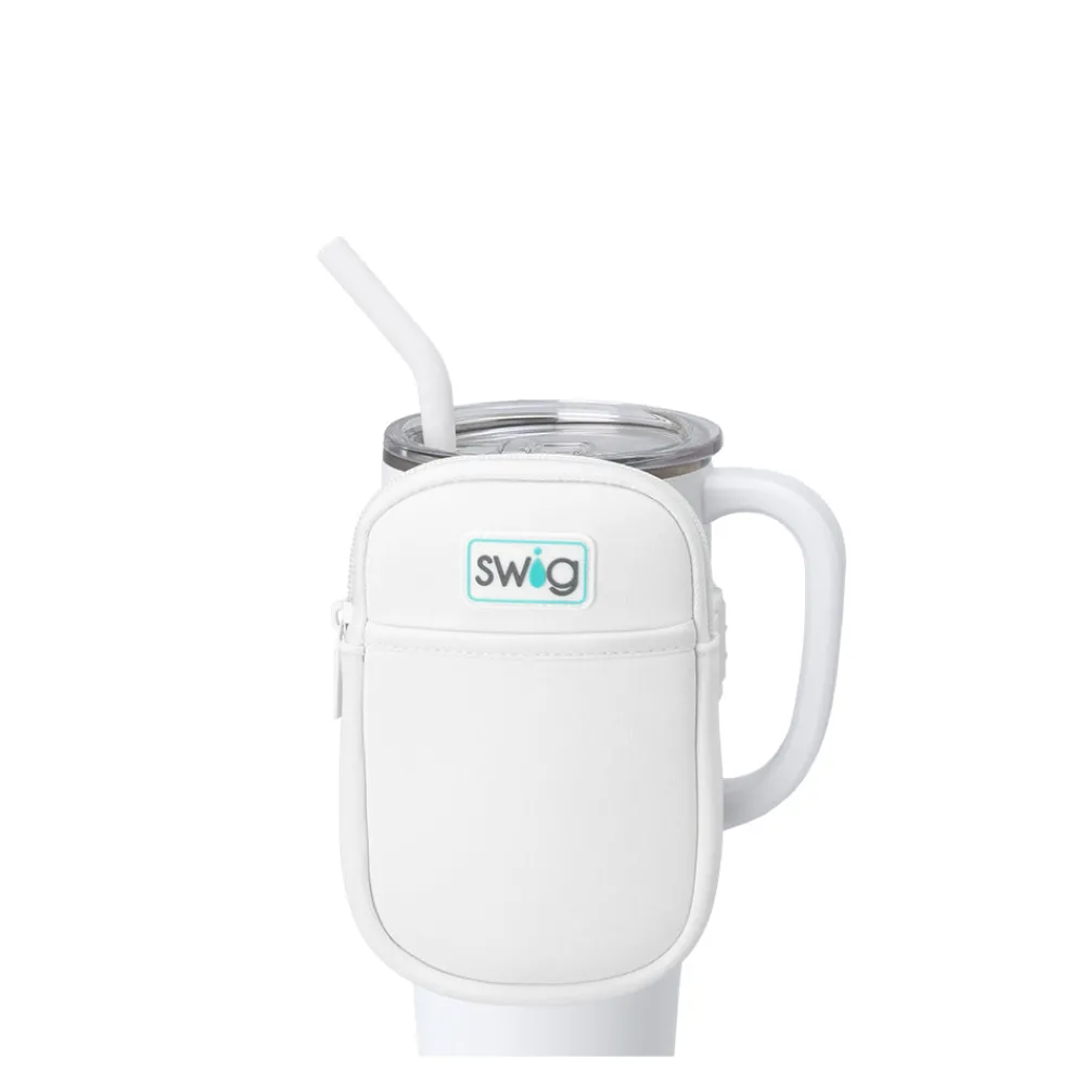 Swig Life Travel Mugs|Drinking Buddies^White Mega Mug Pouch