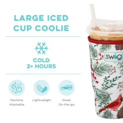 Swig Life Drink Coolies New Sizes!|Winter Cardinals^Winter Cardinals Large Iced Cup Coolie